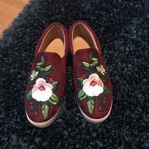 Catherine Malandrino red embroidered sneakers